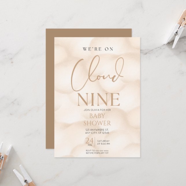 Convite Estamos no chá de fraldas da nuvem 9 (Frente/Verso In Situ)