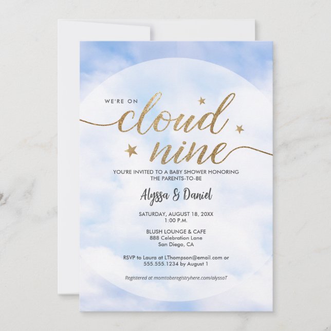 Convite Estamos no Chá de fraldas do Casal Cloud 9 (Frente)