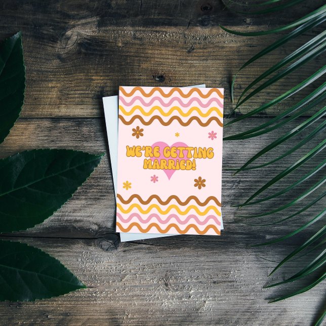 Convite Estamos nos casando com a Flor Power 60's 70 (Criador carregado)