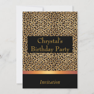 Convite Estampa de Leopardo Convite de Aniversário