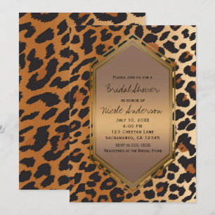Convite Estampa Exótica de Animal Selvagem Leopardo Guepar
