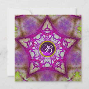 CONVITE ESTAMPADO ABSTRATO ROSA ESTRELA ROXO AMETISTA MONO
