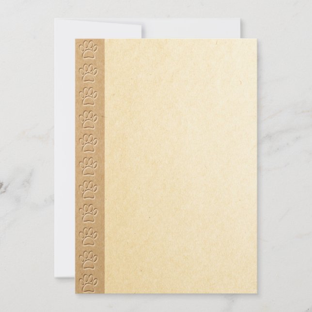 Convite Estampas De Cachorro Com Textura Em Papel Esboçada (Frente)