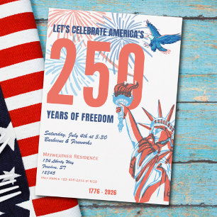 Convite Estátua da Liberdade Retro de 250º Aniversário da 