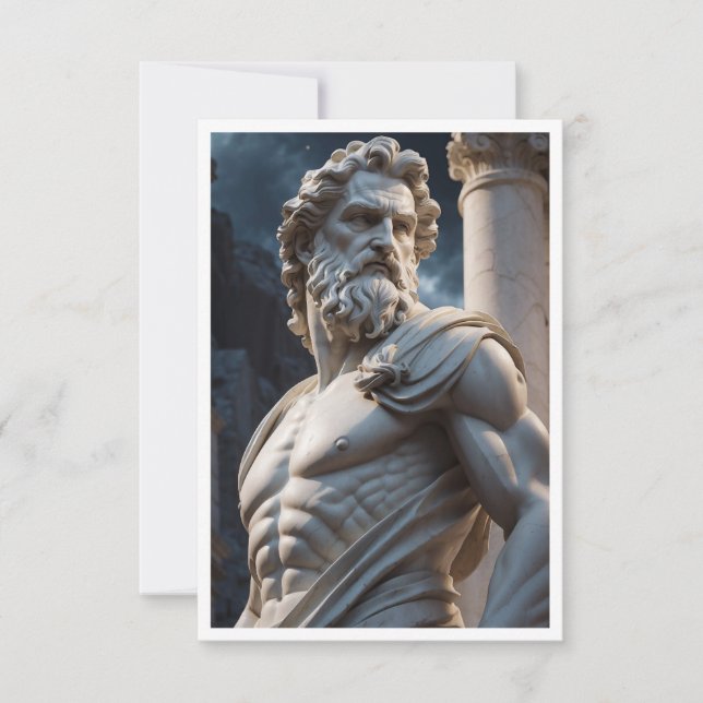 Convite Estátua do Deus Grego Zeus (Frente)