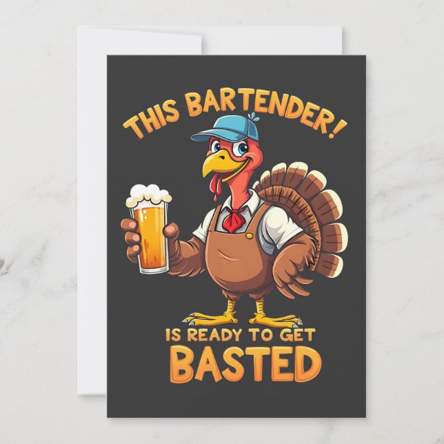 Convite Este barman está pronto para se embriagar (Frente)