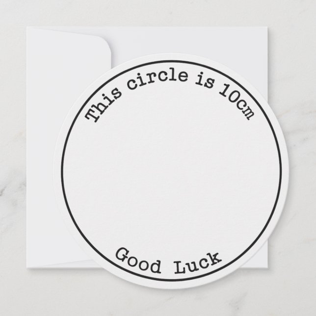 Convite Este Círculo É 10cm Boa Sorte Engraçada Gravidez (Frente)