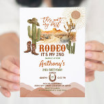 Convite Este É Meu Primeiro Garoto Do segundo aniversário<br><div class="desc">Este É O Meu Primeiro Convite De Aniversário De Garoto Da Festa de aniversário Rodeo,  Boy Texas cactus Wild West Cowboy segundo aniversário Rodeo</div>