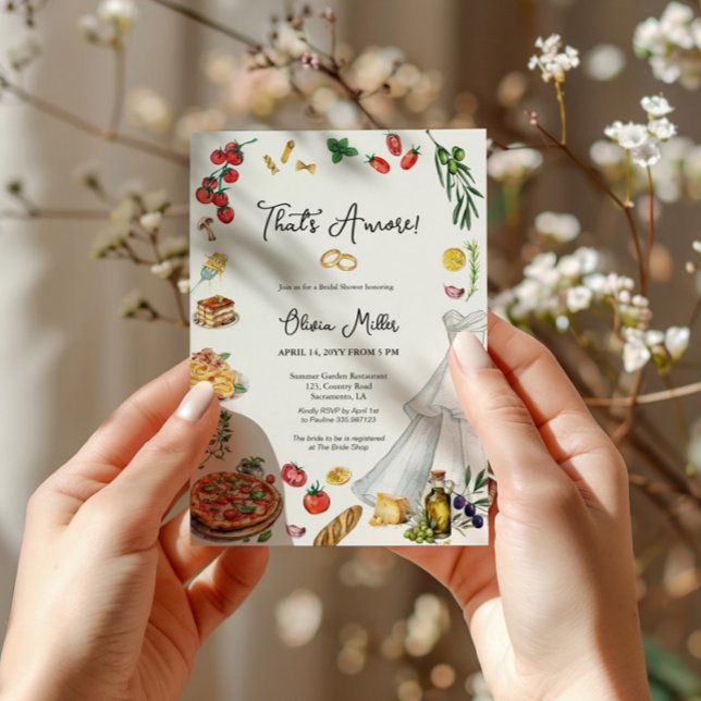 Convite Este é o estilo Amore Chá de panela Italiano (Criador carregado)