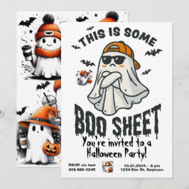 Convite Este é um Ghost Spooky de Folha de Boo