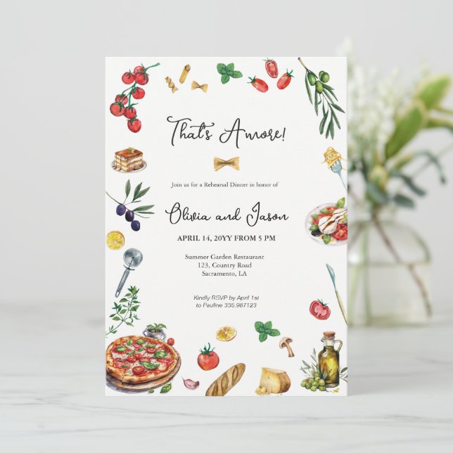 Convite Este é um Janto de ensaio italiano (Em pé/Frente)