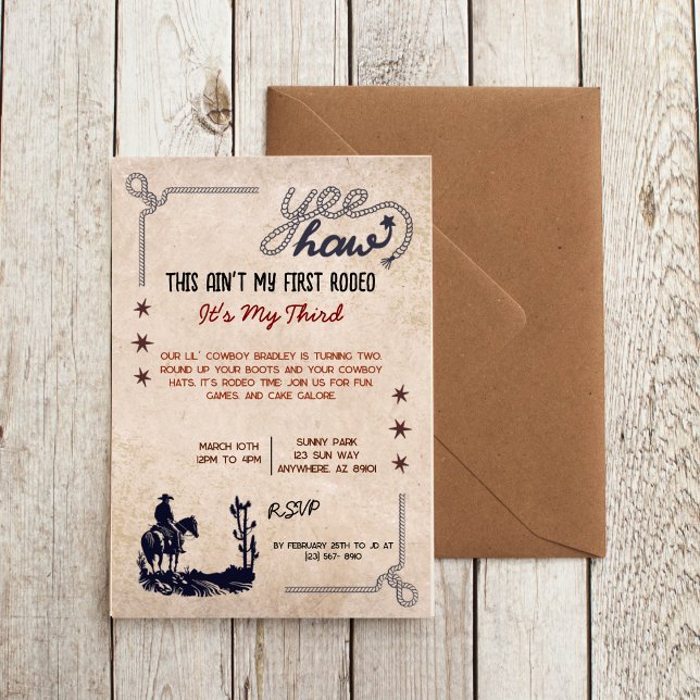 Convite Este não é meu primeiro Rodeio é meu terceiro conv (Criador carregado)