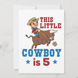 Convite Este Pequeno Cowboy Tem 5 Anos de Idade Rodeio Wes