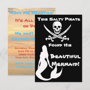Convite Este Pirata Salgado Encontrou Sua Bela Sereia