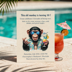 Convite Este Velho Macaco é 50 Divertido Aniversário de 50