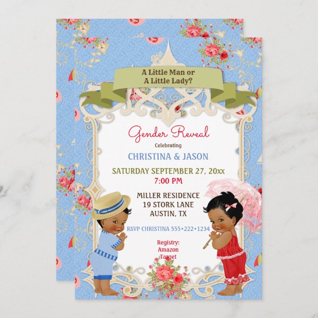 Convite Esteira de Calçadas Victoriana Praia Revelação de  (Frente/Verso)