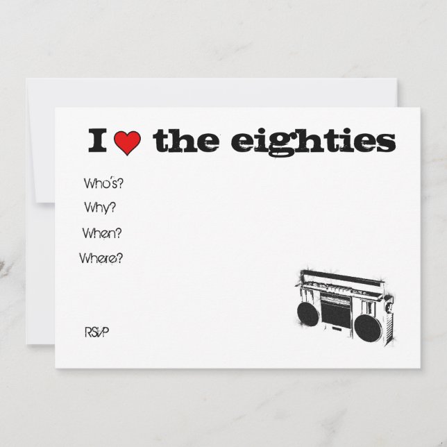 convite estéreo para anos 80 (Frente)