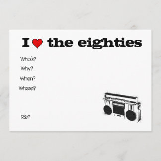 convite estéreo para anos 80