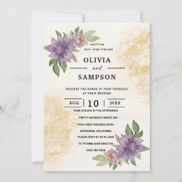 Convite Estética de verão rústico Casamento de flores silv