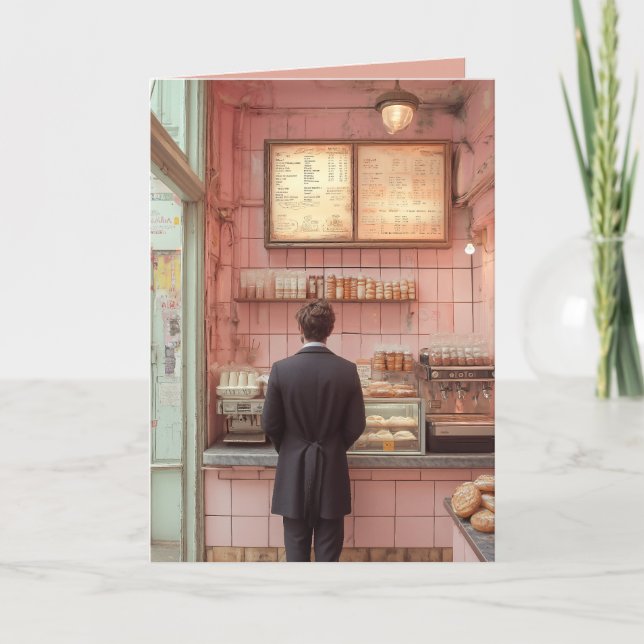 Convite Estética Quaint French Bakery Interior Vintage (Frente)