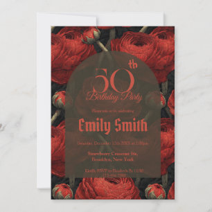 Convite Estética Única de Ranunculus para 90º Aniversário