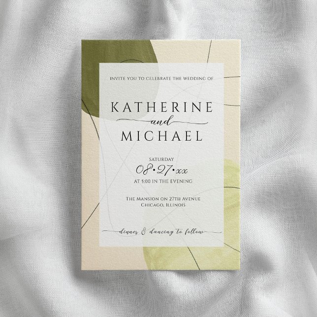 Convite estética verde-oliva | Casamento (Criador carregado)