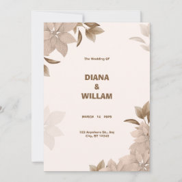 Convite estético para Casamento de Beige Brown