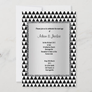 Convite Estilhador moderno do triângulo branco preto