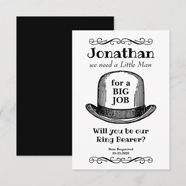 Convite Estilo Antigo Você Será Meu Pajem (Frente/Verso)