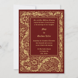 Convite Estilo Arts & Crafts 1905 Casamento de Folhagem Fl