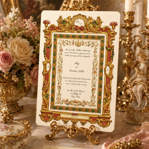 Convite Estilo Barroco Rococó da Era Vitoriana Retrô de 18