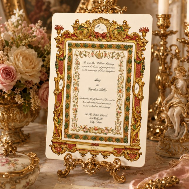 Convite Estilo Barroco Rococó da Era Vitoriana Retrô de 18 (Criador carregado)