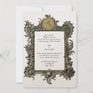 Convite Estilo Barroco Rococo Quadro Casamento Vitoriano