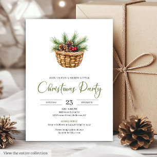 Convite Estilo Boho Cores Neutras Festa de Natal em Aquare