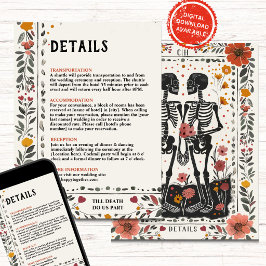 Convite Estilo Boho Letterpress Esqueleto Tarot Detalhes