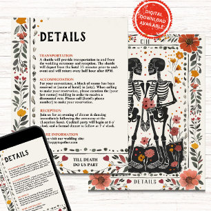 Convite Estilo Boho Letterpress Esqueleto Tarot Detalhes