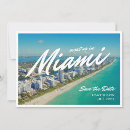 Convite estilo cartão postal de Miami para salvar 
