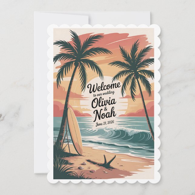 Convite [Estilo] Cartaz de Boas-Vindas de Casamento [Tema] (Frente)