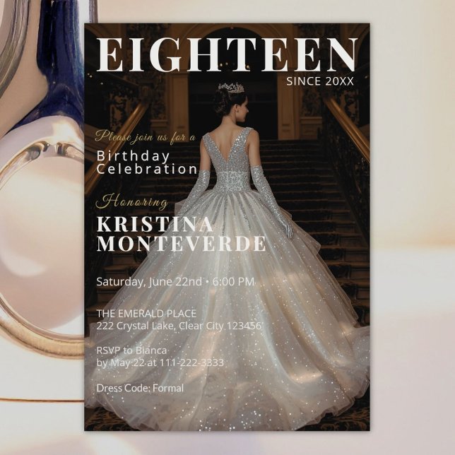 Convite Estilo clássico da revista 18º aniversário (Criador carregado)