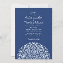 Convite Estilo Clássico Ornamentado Art Déco Mandala Casam