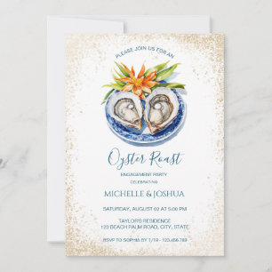 Convite estilo costeiro do pastel assado de ostras do verã