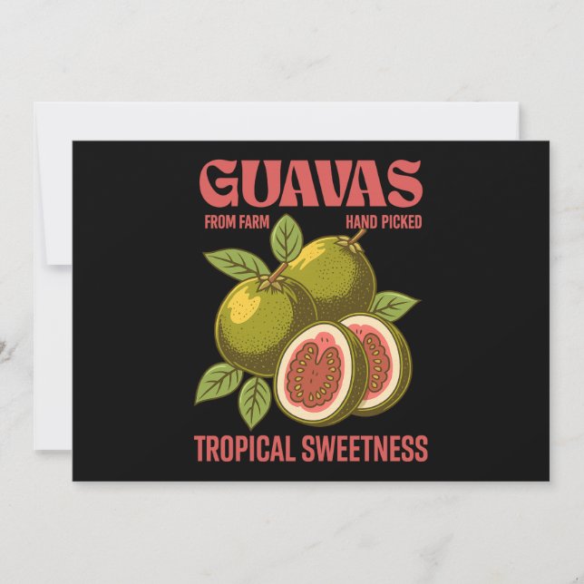 Convite Estilo de Arte Gráfica Comercial da Fruta de Guava (Frente)