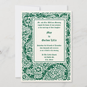 Convite Estilo de Artes e Artesanatos 1905 Folhagem Floral