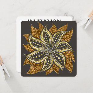 Convite Estilo de Batik Floral Abstrato africano