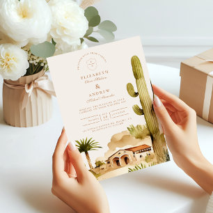 Convite Estilo de Casamento de Desert Hacienda