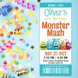 Convite Estilo de Festa de aniversário do Monster Mash Kid<br><div class="desc">Este convite de festas divertido é perfeito para a festa de aniversário do Monstro do seu filho.</div>