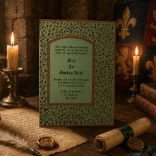 Convite Estilo de Folhagem de Vinha de Manuscrito Iluminad