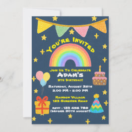 Convite Estilo de Giz de Cera Editável – Festa de Celebraç