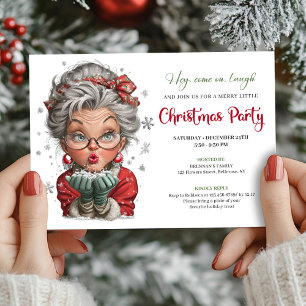 Convite Estilo de humor de Natal cômico feminino clássico 