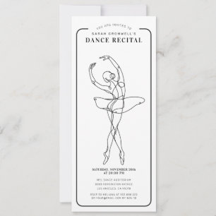 Convite Estilo de Ingresso de Recital de Dança Minimalista